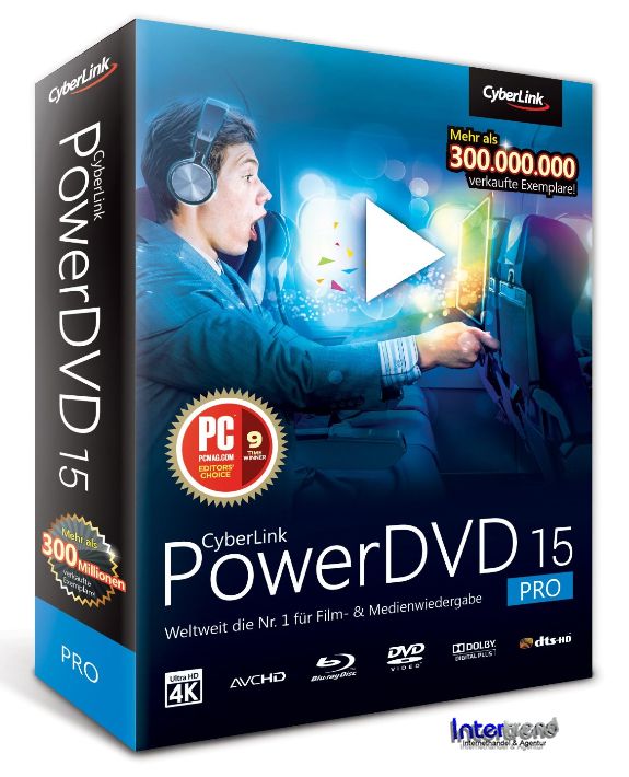 CyberLink PowerDVD 15 Pro Vollversion Box + CD DVD/BlurayPlayer Ultra